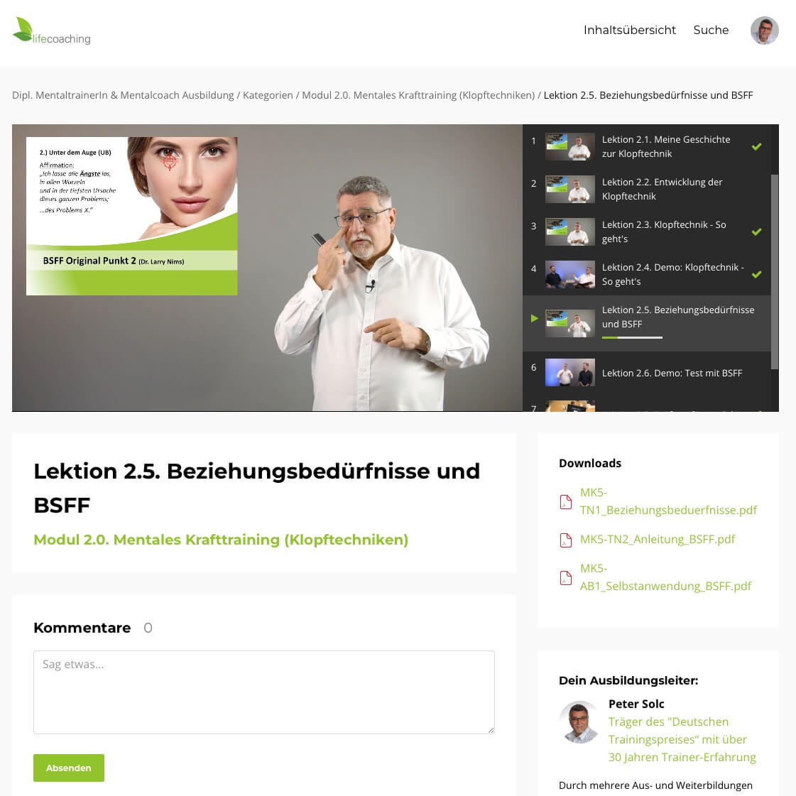Hier ein Lehrvideo zur Klopftechnik BSFF(Erklärung + Powerpoint) Natürlich kann man die Videos auch im Vollbildmodus HD betrachten oder am Handy unterwegs.